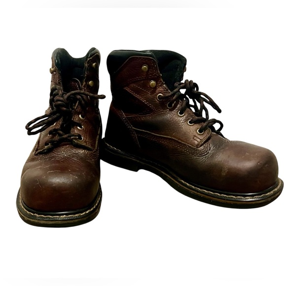 Red Wing Irish Setter 83604 Brown Leather Aluminum Toe Work Boots Mens Size 8.5 - Picture 1 of 9
